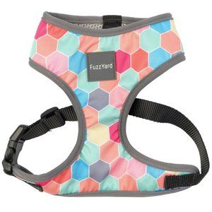 Dog Harness Soft Vest FUZZYARD Geometric Design Multicolor Large Adjustable NEW